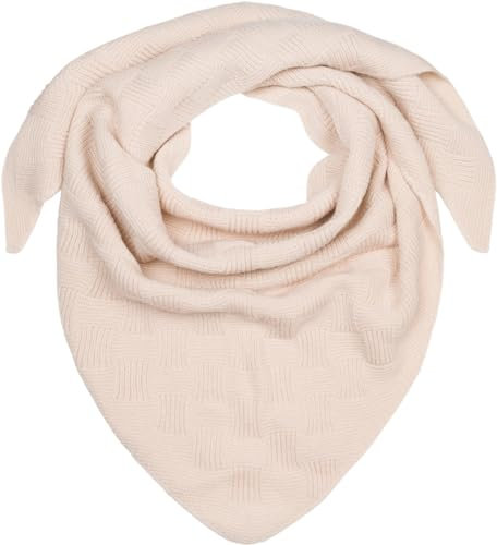 styleBREAKER Damen XXL Strick Dreieck Schal Einfarbig mit Schachbrett Strickmuster, Maxi Schal, Dreieckstuch, Warmes Winter Tuch 01020047, Farbe:Beige