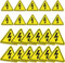 AIFIZO 22 Stück Achtung Strom Warnaufkleber 5cm/10cm, Stark Haftende Sicherheitswarnschilder, Dreieck Schild Folie Selbstklebend