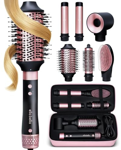 ELLA BELLA® 6 in 1 Professional Hot Air Styler & Straightener, Fast Drying