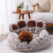 HshDUti Beruhigendes Hundebett für kleine Hunde, Pfotenform, beruhigendes Hunde- und Katzenbett, Anti-Angstzustände, Donut-Kuschelbett, wärmend, gemütlich, weich, rund, Welpenbett für kleine,