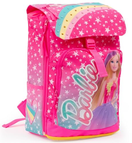 Giochi Preziosi Barbie - Zaino Estensibile Con Schienale Comfort Back, Tasca Frontale E Interna,Maniglia, Spallacci Imbottiti Dim. 29 X 40 X 13 (+9) Cm. Litri 15/25