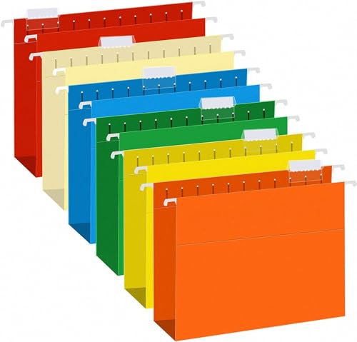 WEMEMORN Zweifarbige Schnellhefter in Blau, Rot, Grün, Gelb, Orange, Manila-Ordner, Schule, Büro, Ordner für Dokumente