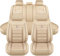 Auto Sitzbezüge Set für VW Golf 6 2010-2024, 5 Sitzer PU Leder wasserdichte Verschleißfest Schonbezüge Sitzschoner, Custom Innenraum Zubehör,C Beige