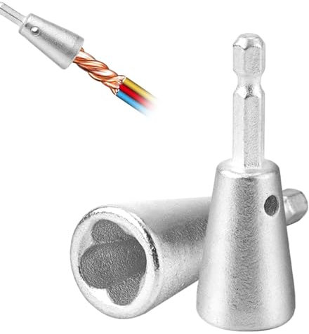 2 Pcs Twister Wire Connectors, Drill Wire Twister New Electrical Wire Driver Twisting Nut Tool Drill Wire Twister and Stripper for Impact Drill Electric Cable Quick Stripping Plier