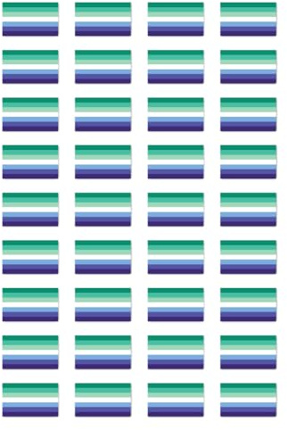 Aufkleber: 25x15 mm, 36 Stück - Flagge - Gay Men's/schwule Männer Pride - LGBTQ - für Auto, Laptop und mehr