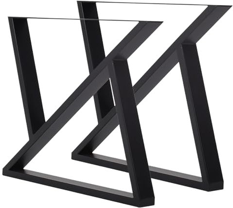 INMOZATA Tischbeine Metall 2 Stück Z Form Tischfüße Schwarz Tischgestell DIY Möbelfüße für Schreibtisch Couchtisch Esstisch Sitzbank B60 x H71 cm