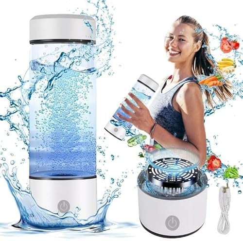 Upgraded 420ML Hydrogen Water Bottle Generator UK,Using TOP SPE PEM Technology 3-Minute Electrolysis Ionized Water,Portable Hydrogenated Water Machin Leakproof Design Home Travel Sports Daily Drinking