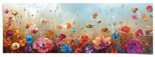 REINDERS Poster, Blumenfeld, Wohnzimmer, Bilder, Wanddeko, Room Decor, Bilderdruckpapier, Mehrfarbig, 53 x 158