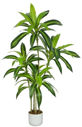 mcc direct Artificial Agave Tree, 120cm Tall Large Decorative Artificial Plant with Plastic Planter and Artificial Moss for House Bedroom Office Garden Store Decoration