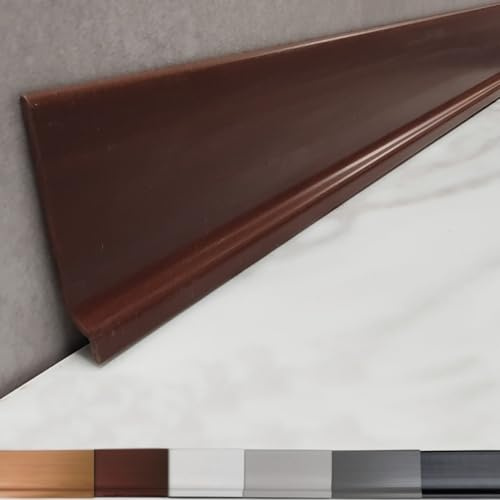 MadeInNature, Battiscopa flessibile in PVC di alta qualità, bianco, grigio chiaro, grigio scuro, nero, altezza 70 mm, lunghezza a scelta (rovere scuro, 12 ml)