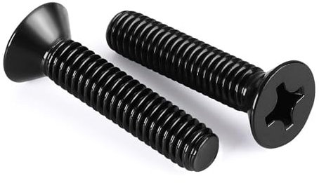 Wavanta 50Pcs M3 Bolts, M3 x 30mm Flat Countersunk Head Bolts Screws, Phillips Drive Machine Bolt, 304 Stainless Steel, Black Finish, Full Thread