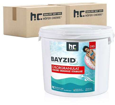 Höfer Chemie Chlorgranulat für Pool 8 x 5kg - 56% Aktivchlorgehalt zur Schnellen Anhebung des Chlorgehaltes - Bekämpft Keime & Bakterien - Leicht Löslich Schwimmbad