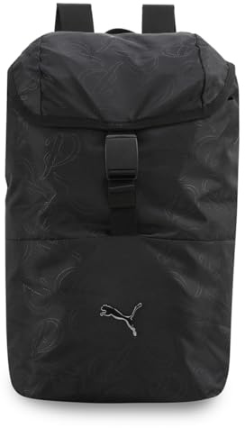 PUMA Damen POP 12,5 l Kleiner Rucksack OneSize, Black Script AOP transparent
