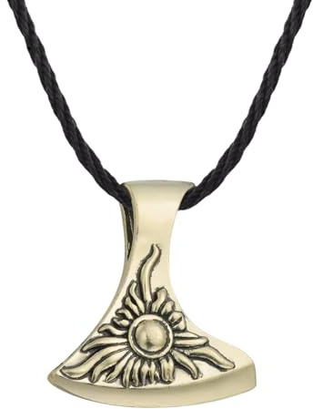 ZIAFRPN Perun Axt Halskette Wikinger Axt Sohn der Sonne Antik Bronze Seil Verstellbarer Statement Schmuck für Männer Modegeschenke