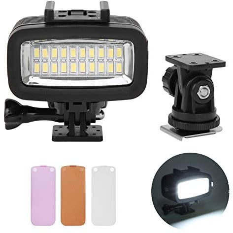 Qcwwy Compact 40m Unterwasser -LED -Videolicht mit 700 Lm Leuchtendem Fluss für Unterwasseraufnahmen Langzeitbatterie Geeignet für Selfie Stick, SLR Kamera Geeignet