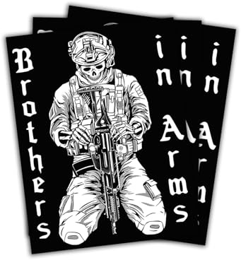 Brothers in Arms - Sticker – 3er Set – Premium Vinyldruck – 10cm x 8cm – wasserfeste Aufkleber für Trinkflaschen, Spinttüren etc. – Bundeswehr- & Militär Design