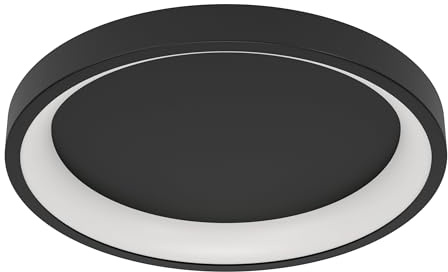Eglo Connect.z Smart Home LED Ceiling Light Fixture Loretello-Z | dimmable lamp, ZigBee, Matter, app & voice control Alexa, warm to cool white, RGB, black, Ø 35 cm