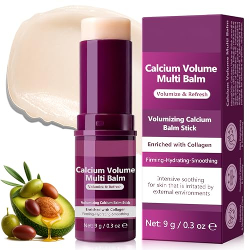Calcium Multi Balm Stick,Calcium Volume Multi Balm - Collagen Moisturizing Stick for Face, Eyes and Neck Skin, Hydrating & Firming For All Skin Type