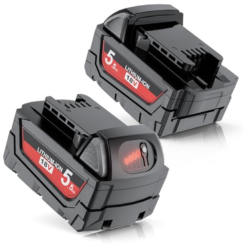 2 X 5500mAh for Milwaukee M18 Battery,Replacement for Milwaukee 18V Battery