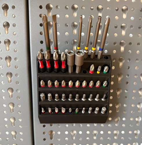 Küpper Halterung für 50 Bits für Küpper Lochwand, schwarz, 3D-Druck - Wandmontage möglich, Modell 555