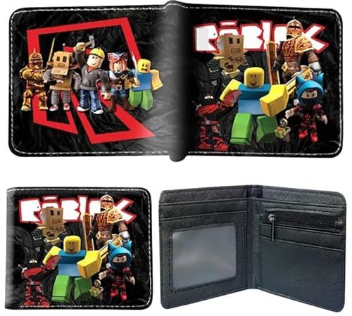 MEBSJY Portefeuille Enfant Caricature, Portefeuille Robl en Cuir PU, Portefeuille Bifold pour Garçons et Filles, Design Anime, Porte-Cartes, Poche à Monnaie, Cadeau d'anniversaire pour Enfants (B)