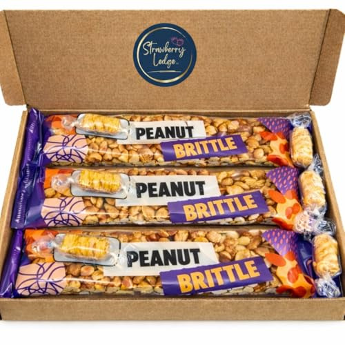 Peanut Brittle Gift Box – 3 × 100g Peanut Brittle Bars with Sweet Peanuts – Traditional Nut Sweets Gift, Perfect for Sharing, Birthdays & Thank You Treats