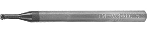 aqxreight Thread Milling Cutter 3 Tooth 60° Tungsten Steel CNC Hand Tool M3x0 5xD4x50 of Sharpness Wear Mi Thread Milling Cutter3 Tooth CutterMetric Cutter60°