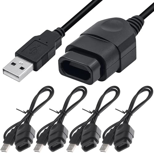 HAAMNING7 for Xbox Controller to PC USB Adapter Cable, USB-A Male to for x-b-o-x Male Plug Converter Adapter Cord for Xbox Gen.1 Controller (Not for 360 or One !!!) (4 Pack)