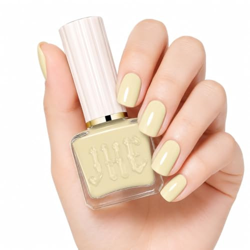 Pastel Yellow Nail Polish 12ml - Quick Dry Yellow Nail Varnish, Long Lasting Breathable Primrose Nail Lacquer - Summer Nail Colour for Women Manicure DIY Home Use - No UV Light Needed