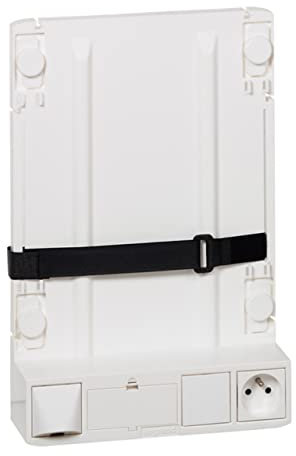 Legrand 413149 Support Box Opérateur ADSL et Fibre avec 1 Prise 2P+T et 4 Cordons de Liaison Box et Coffret