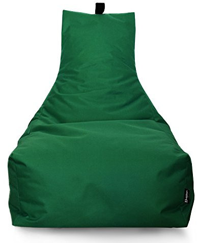 Lounge Sitzsack Liege Beanbag 32 Farben wählbar 90cm(Ø) Rückenlehne Bodenkissen Indoor Outdoor Sitzsäcke Gaming Kinder Bean Bag Erwachsene Riesensitzsack gefüllter Sessel (Dunkelgrün)