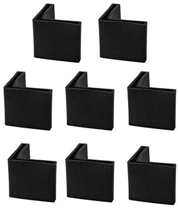 sourcing map 25mm x 25mm Angle Iron Foot Pads L Shaped Rubber Furniture Leg Caps End Covers Floor Protector Black 8 Pcs