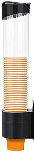 Yrzper Becherspender Groß Zugtyp Paste oder Schraubplatte montierbar Passend für 7oz bis 12oz Cone oder Flat Bottom Tasse Wasserspender Kühler oder Wand attraktiv im Home Office (Schwarz, groß)