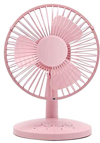 Ventilatore Tavolo USB, Portatile Ventole Silenzios Regolazione Metallo Scrivania Potente Personale Ventilatori 3 velocità 60° Rotazione per PC Laptop Viaggio BBQ Casa Ufficiobambini,Rosa