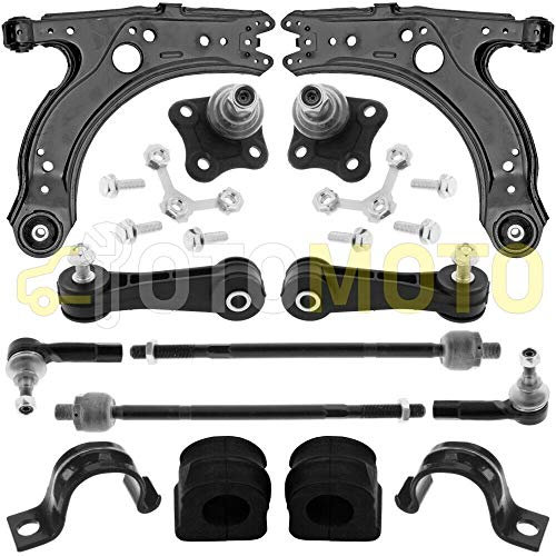 Querlenker Satz vorne kompatibel mit VW GOLF IV 4 kompatibel mit AUDI A3 8L kompatibel mit SEAT LEON 1M 1.9 TDI Querlenker, Traggelenk, Koppelstange 12 Teilig