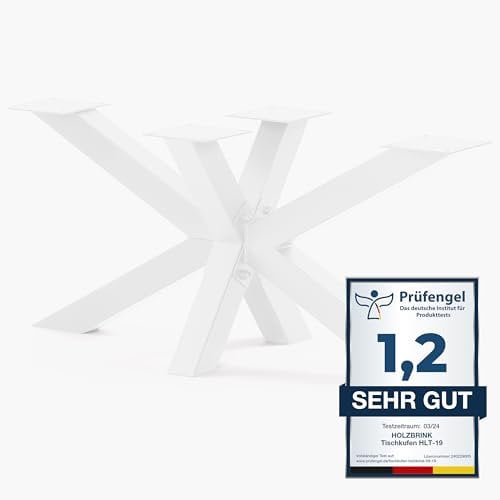 HOLZBRINK Base Spider (Tipo Araña) | Base de Metal Blanco para Mesa de Centro, Comedor, Escritorio, Conferencias | 1 Pata 98x40 cm | Altura 43 cm