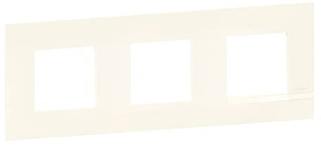 BTicino - Plaque Altège Collection Classico 3 postes finition Neige - blanc satiné avec liseré blanc brillant