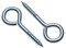 M4 (4mm Diameter) 25mm Eye Screws Hooks in Eyes Bolt (Pack of 50) Zinc Plated Eyebolts for Garden/Wood/Wall Self Tapping Vine Metal Eyelet Ring Shape Screw Hook Indoor Outdoor