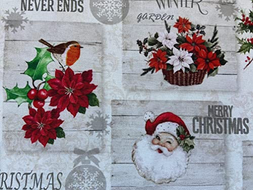 Wunderbarer Weihnachtsstoff, Panama-PE, Breite 160 cm, sehr pflegeleicht, Meterware (Merry Christmas)