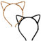 Chuangdi 2 Stück Katzenohren Stirnbänder Katzenohren Kopfbedeckungen Stoff Schwarz Leopard Katzen Haarschmuck für Mädchen Damen Halloween Schminken Party Cosplay, 2 Stile (Leopard, Schwarz)