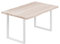 LAMO Manufaktur Esstisch Küchentisch Schreibtisch Couchtisch aus Massivholz, mit Baumkante 140x60x76 cm (AxBxH), Loft, Roh/Weiss, LNB-01-A-001-9016L