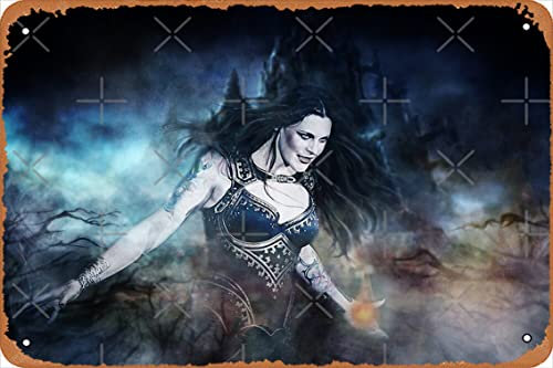 Yzixulet Floor Jansen Nightwish Poster Retro Metalldose Vintage Schild 30,5 x 20,3 cm Home Bar Man Cave Wall Decor, 20,3 x 30,5 cm