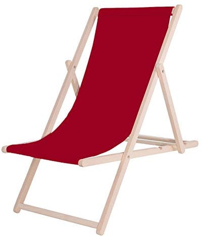 SPRINGOS Klappbare Sonnenliege aus Buchenholz - Gartenliege mit 3-Fach Verstellbarer Rückenlehne, Massivholz Liegestuhl mit Sicherheitsverschluss, wetterfest und klappbar bis 120 kg für Balkon