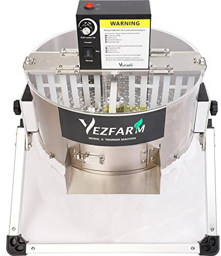 YEZFARM Electric 16 Inch Bud Leaf Bowl Trimmer Machine,Wet Dry Hydroponic Cutting Machine,Stranded Flower Rotary Cut for Hydroponic Plant Bud and Flower,Sharp Stainless Steel Blade, Silver