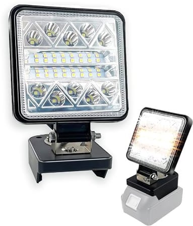 TPDL für Makita Akku-Lampe 18V Akku, 26 LED Strahler mit 6 Modi Helligkeit 1600LM Warmes Licht, 180° drehbarer Leuchtkopf Arbeitsleuchte Baustellenlampe Kompatibel mit Makita BL1860 BL1830