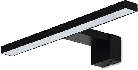 Kwazar Luminaire LED Spiegelleuchte Badezimmer 5W 450LM 30cm Neutralweiß 4000K IP44 230V Wandleuchte Spiegellampe, Badezimmerschrank Spiegelleuchten Elena Schwarz