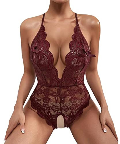 Zilosconcy Nachtwäsche Sexy Damen Push Up BH + Panty Damen Unterwäsche Lingerie Damen Sexy Nachtwäsche Sexy Dessous Damen Für Sex Verführerische Reizvoll Babydoll Sexy Reizwäsche Spitze Bodysuit