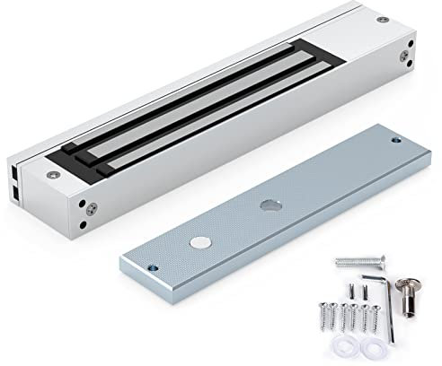 GERSIK Magnetic Lock, 600LBS 280kg Holding Force Electromagnetic Lock, DC 12V Fail-Safe Mode Access Control System, Outswing Door Security