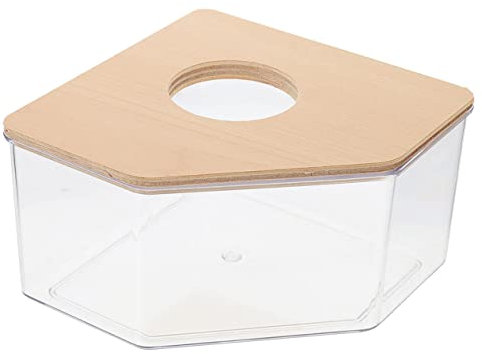 Mikikit Sandbadewanne für Hamster Acryl-sandbadewanne für Chinchillas und Meerschweinchen mit Deckelverschluss zum Duschen und Baden für Kleintiere