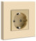 BSEED Schuko Enchufe Simple Oro,Enchufe de pared con Panel de Plastico,16A 250V toma de corriente,enchufes de extensión para Cocina, Dormitorio, Oficina, Hotel, etc